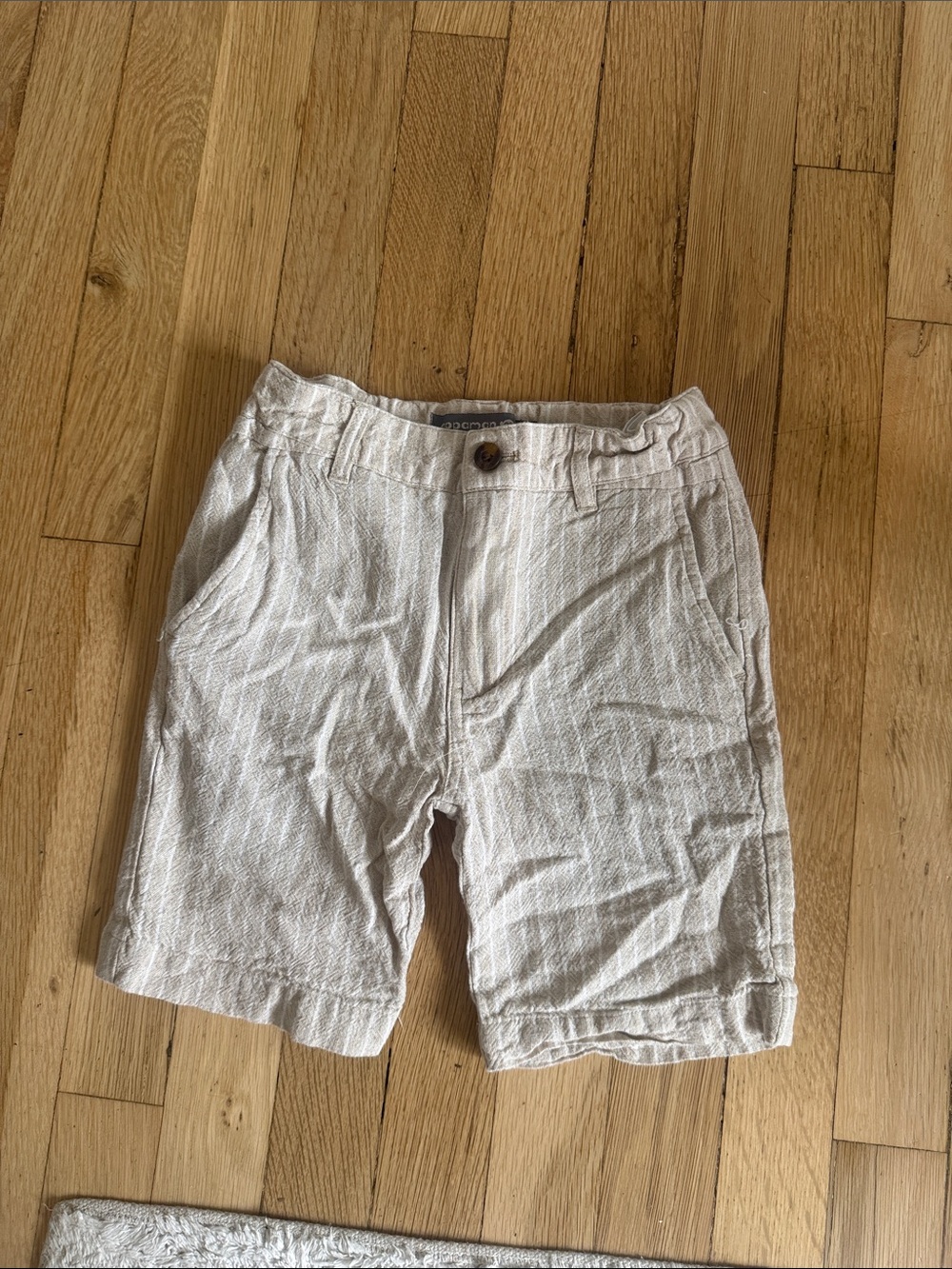 Appaman Cream Linen-Texture Kids Shorts